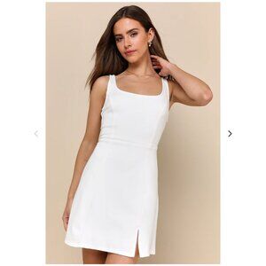 Lulu's Always Admired White Sleeveless Mini Dress Large